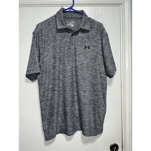 Under Armor Shirt Mens‎ Medium Polo Heat Gear  Loose fit Gray Golf